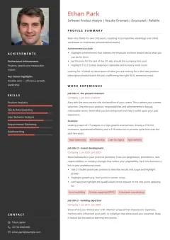 Creative resume template example with a dark sidebar, and expressive visual details